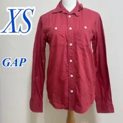 GAP レッド 長袖シャツ XS　カジュアルコーデ　オフィスカジュアル　メンズ