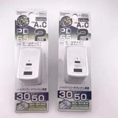 カシムラ⭐️新品⭐️PD最大65W TypeC急速充電対応　２台