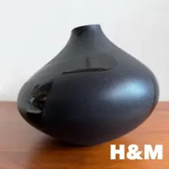 H&M 【未使用】陶器 花瓶 フラワーベース 黒色のサムネイル