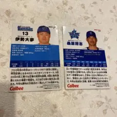 横浜DeNAベイスターズ 伊勢大夢 桑原将志　カルビーカード