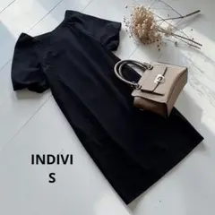 INDIVI インディヴィ バルーンスリーブワンピース 36 S ブラックのサムネイル