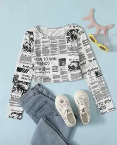 130 shein 長袖トップス　ダンス　女の子　キッズ　ガールズ　ロンT