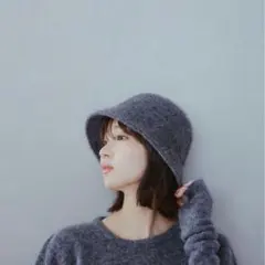 COCO DEAL ウール混アンゴラバケットハット