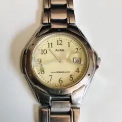 レ*人様 【訳あり稼働品】セイコーALBAメンズクオーツ腕時計ジャンク部品取り