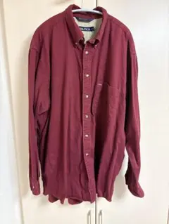 Nautica バーガンディ 長袖シャツ　XL