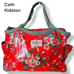 Cath Kidston　キャスキッドソン　ハンドバッグ　ビニール　花柄　レッド