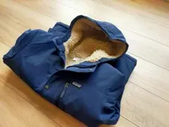 美品Patagoniaパタゴニア裏ボアジャケット XL 14サイズ ネイビー
