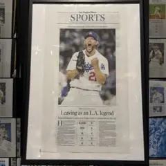 ドジャース　『クレイトン・カーショウ 引退記念号』額縁入り