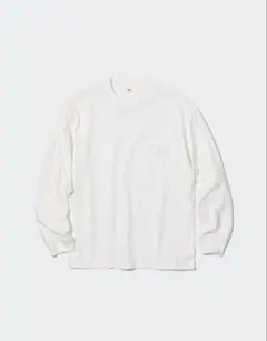 ユニクロ　ウォッシュコットンクルーネックTシャツ ホワイト　白　UNIQLO