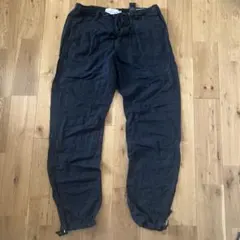 H&M L.O.G.G. リネン混 イージーパンツ 黒 34