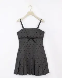 An MILLE　リボンプリーツキャミワンピース　グレイ