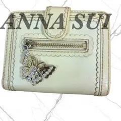 【希少】ANNA SUI 二つ折り財布 アイボリー　スカラップデザイン がま口のサムネイル