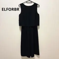 ✨美品✨ELFORBRノースリーブ オールインワン　ブラック 無地　38のサムネイル