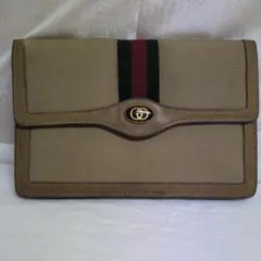 GUCCI オールドグッチ シェリーライン 二つ折り財布 GG柄 ネイビー
