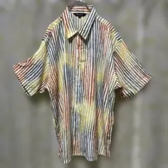 処分セール！BAGAZIO 半袖シャツ ストライプ柄 XL マルチカラーのサムネイル