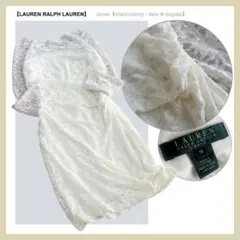 大きいサイズ【花柄レース刺繍×スパンコール】ラルフローレン／ドレープワンピース