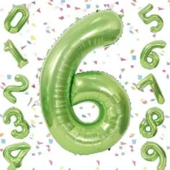 【数字6】数字バルーン 40インチ バルーン 誕生日 パーティー グリーン