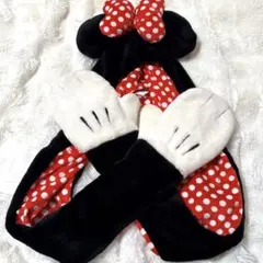 ミニーマウス　マフラーキャップ