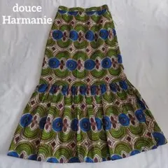 douceHarmanie マーメイドスカート 総柄 ロング エスニック 派手柄