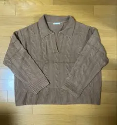 GU パフィータッチスキッパーケーブルセーター