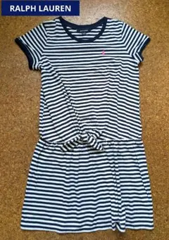 【ラルフローレン】美品　ボーダー　ワンピース　ガールズ　キッズXL　160cm