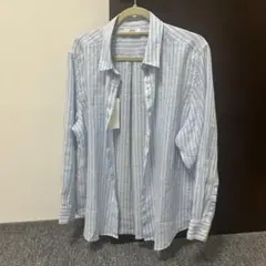 UNIQLO プレミアムリネンシャツ ストライプ ブルー 3XL