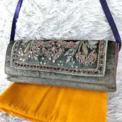 ETRO ビジュー ペイズリー植物柄 ベロア イタリア製 ワンショルダーバッグのサムネイル
