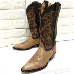 70s美品★Tony Lama　トニーラマ　ウエスタンブーツ ベージュ ブラウン