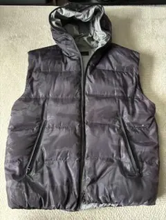 ZARA メンズ ダウンベスト M グレー迷彩(38)