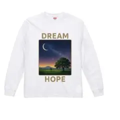 プレミアム ロングスリーブ Tシャツ XL ホワイト 宇宙　希望