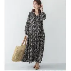 週末限定★coca コカ 花柄カシュクールティアードワンピース L