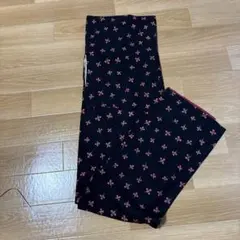 小紋 着物 黒地 花柄のサムネイル