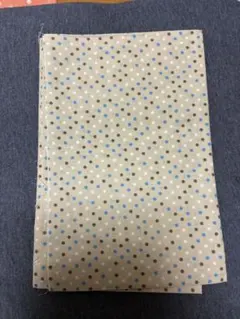 カラフルドット柄　ベージュ　綿生地　110x100cm