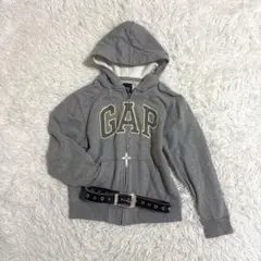 00s Y2K GAP ワッペンロゴ　ジップアップパーカー　平成ギャル　海外