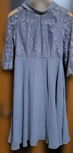 【訳あり】グレー レース パーティードレス