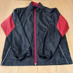 Reebok ナイロンジャケット 黒/赤 Oサイズ