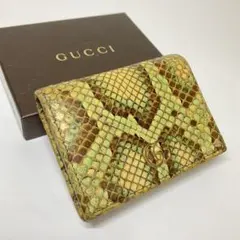 正規品　グッチ　折り財布　GGマーモント　パイソン　コンパクトウォレット