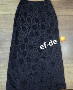 ef-de ⭐エフデ 花柄レース ロングスカート ブラックサイズ2(M)上品のサムネイル