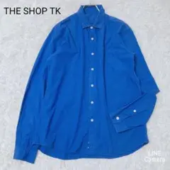 ザショップティーケー　シャツ　XL　ブルー　長袖　無地　綿100%　通勤　差し色
