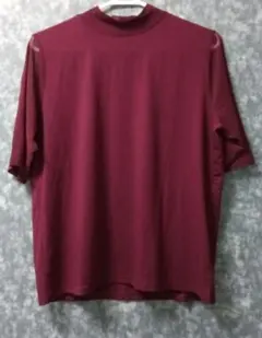 LL ガーリー フェミニン 可愛いトップス Tシャツ えんじ色(ワイン色)大きめ