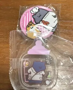 お文具といっしょ　カプセルトイ　猫さん&子猫さん　缶バッジ　シャカシャカチャーム