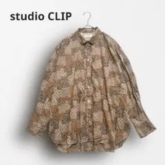 Y6611＊スタディオクリップ ペイズリー柄長袖ブラウス オーバーサイズ 総柄