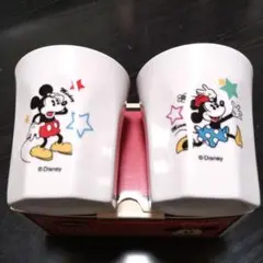 DISNEY ミッキーフリーカップ２個組　材質陶器　ミッキー柄×①ミニー柄×①