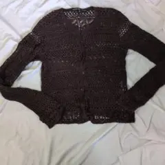 RALPH LAUREN クロシェ（かぎ針）編み カーディガン 麻100%のサムネイル