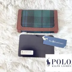 ポロベア レザー 二つ折り財布 ブラックウォッチ ポロ ラルフローレン ポロベア レザー 二つ折り財布 ブラック