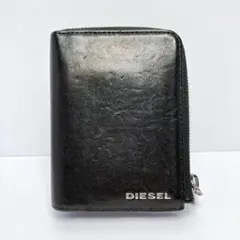 5773◯ DIESEL 二つ折り財布 ラウンドファスナー ブラックのサムネイル