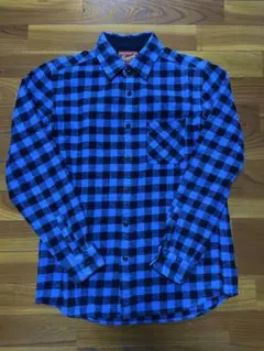 フランネルシャツ ブルー m