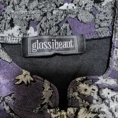 【極美品】glossibeaut 紫 花柄 七分袖シャツ☆極美品
