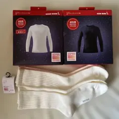 HEATTECH 超極暖 長袖シャツ Lサイズ 2点 ヒートテックソックス2足