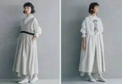 タグ付き kazumi×SM2 マルチリネンリバーシブルジャンスカ　ベージュ